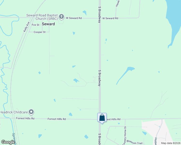 map of restaurants, bars, coffee shops, grocery stores, and more near 8525 South Broadway in Guthrie