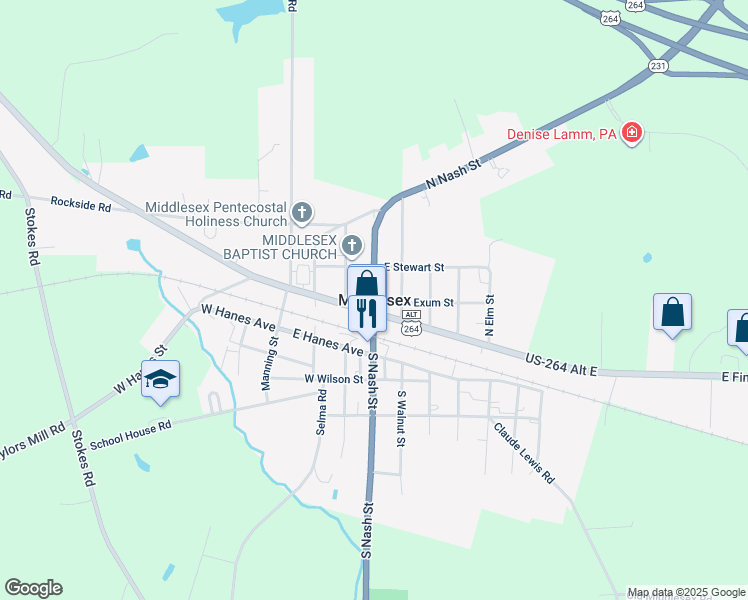 map of restaurants, bars, coffee shops, grocery stores, and more near in Middlesex
