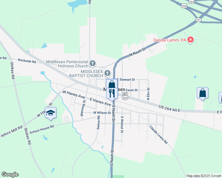 map of restaurants, bars, coffee shops, grocery stores, and more near in Middlesex