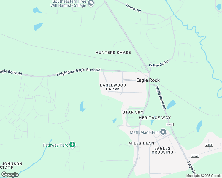 map of restaurants, bars, coffee shops, grocery stores, and more near 400 Carrington Wood Drive in Wendell