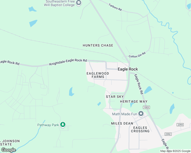 map of restaurants, bars, coffee shops, grocery stores, and more near 400 Carrington Wood Drive in Wendell