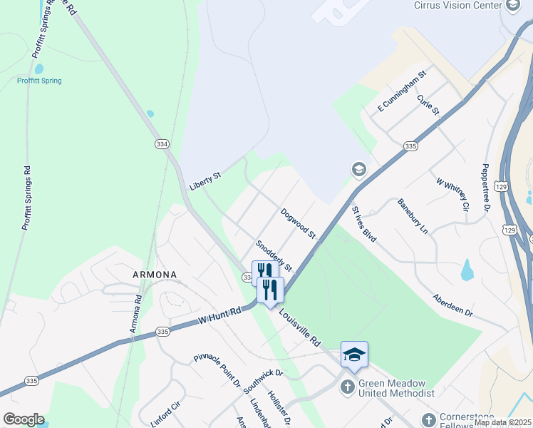 map of restaurants, bars, coffee shops, grocery stores, and more near 828 Goddard Street in Alcoa