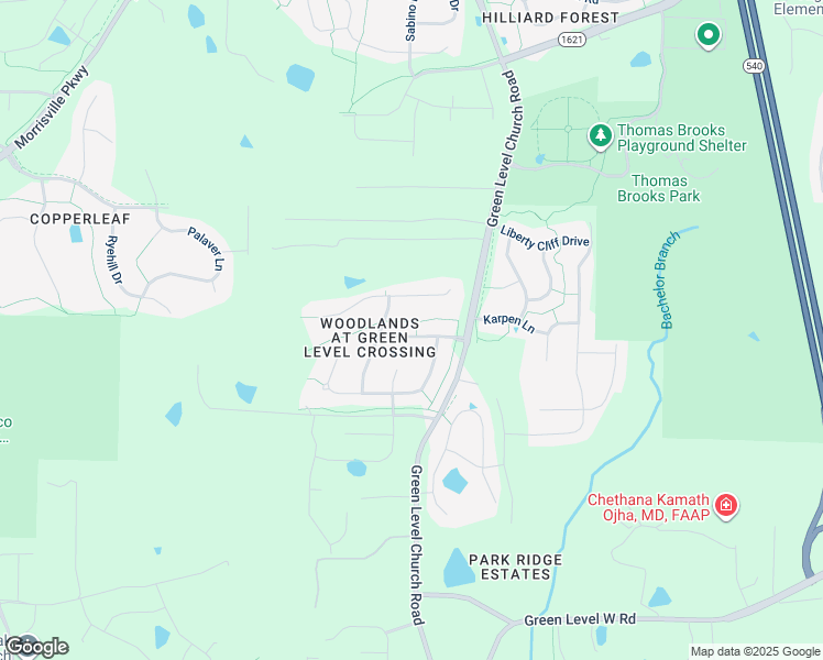map of restaurants, bars, coffee shops, grocery stores, and more near 7024 Ashley Rose Drive in Cary