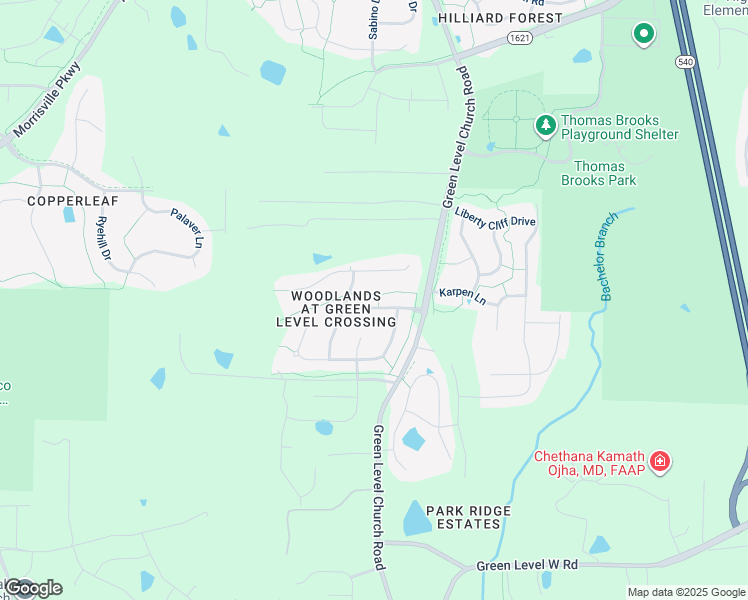 map of restaurants, bars, coffee shops, grocery stores, and more near 7024 Ashley Rose Drive in Cary