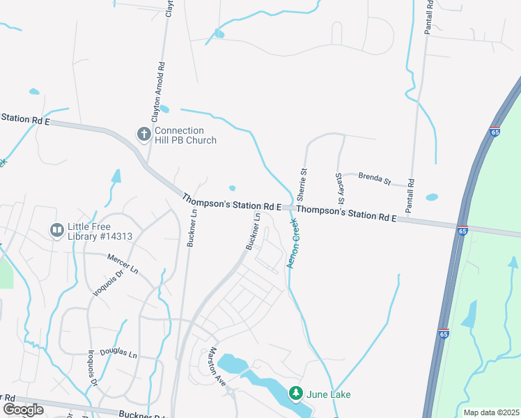 map of restaurants, bars, coffee shops, grocery stores, and more near 2400 Buckner Lane in Thompson's Station