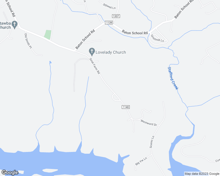 map of restaurants, bars, coffee shops, grocery stores, and more near Goat Farm Road in Caldwell County