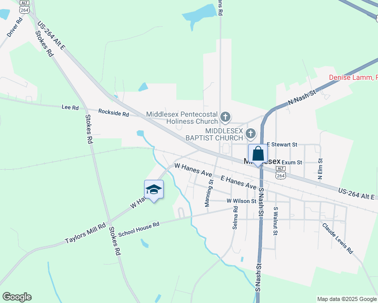 map of restaurants, bars, coffee shops, grocery stores, and more near Old Possum Road in Middlesex