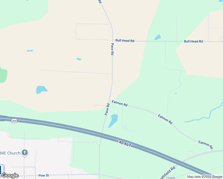 map of restaurants, bars, coffee shops, grocery stores, and more near Pace Road in Nash County