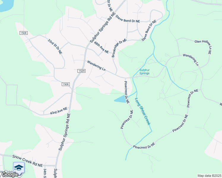 map of restaurants, bars, coffee shops, grocery stores, and more near 3638 46th Avenue Northeast in Hickory