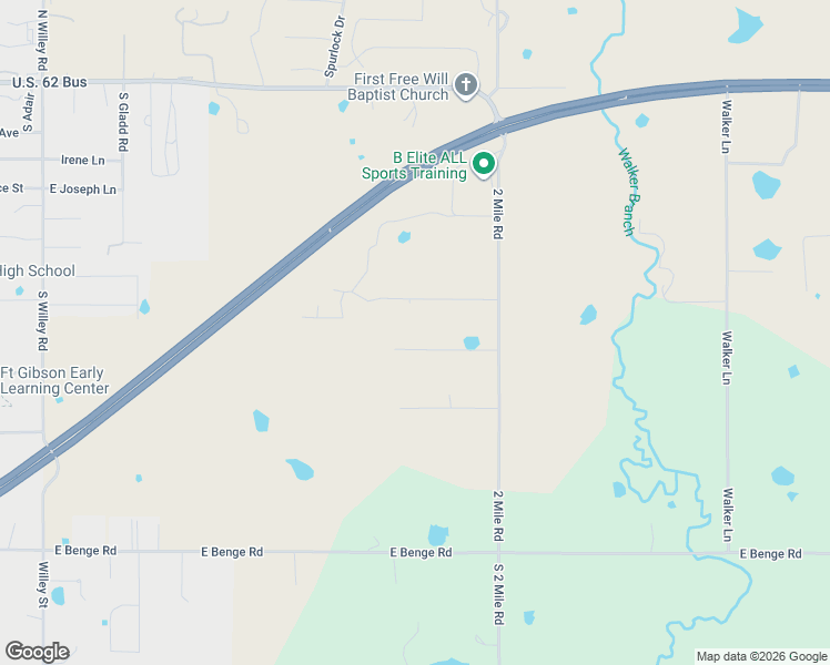 map of restaurants, bars, coffee shops, grocery stores, and more near 1499 Mill Road in Fort Gibson