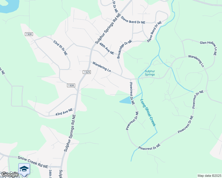 map of restaurants, bars, coffee shops, grocery stores, and more near 3628 46th Avenue Northeast in Hickory