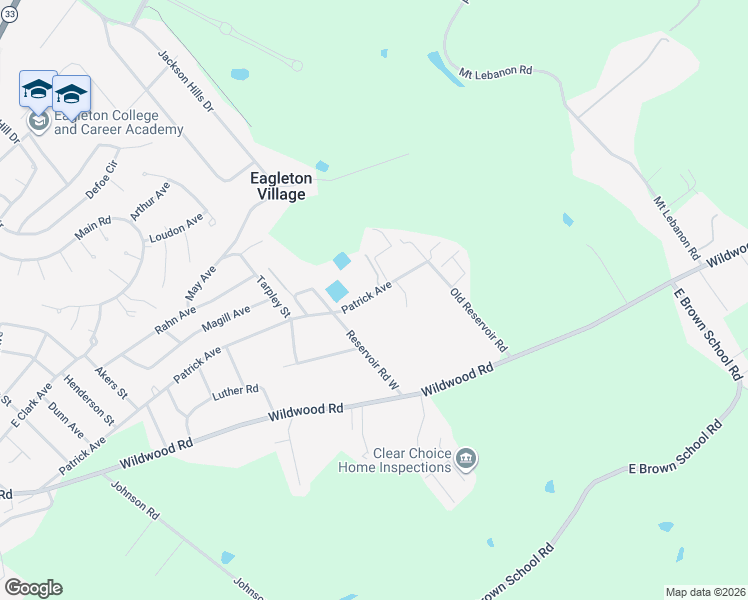 map of restaurants, bars, coffee shops, grocery stores, and more near 2916 Patrick Avenue in Maryville