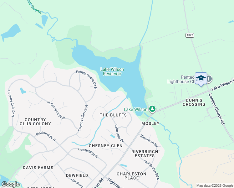 map of restaurants, bars, coffee shops, grocery stores, and more near 4805 Bay View Dr in Wilson