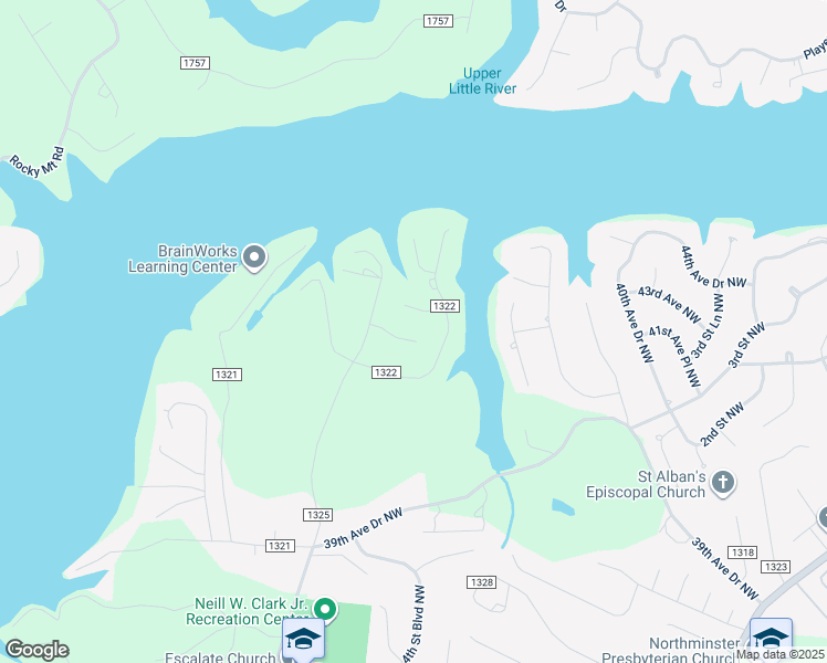 map of restaurants, bars, coffee shops, grocery stores, and more near 620 40th Avenue Lane Northwest in Hickory