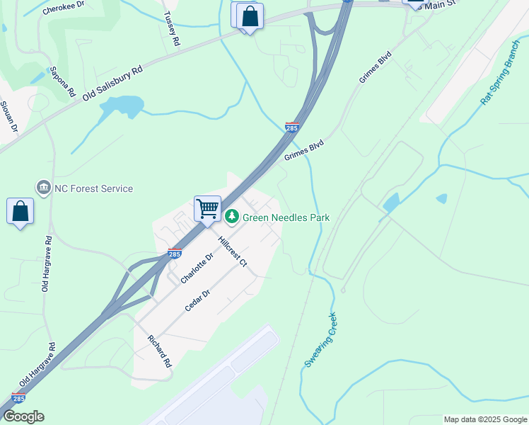 map of restaurants, bars, coffee shops, grocery stores, and more near 124 Charlotte Drive Extension in Lexington