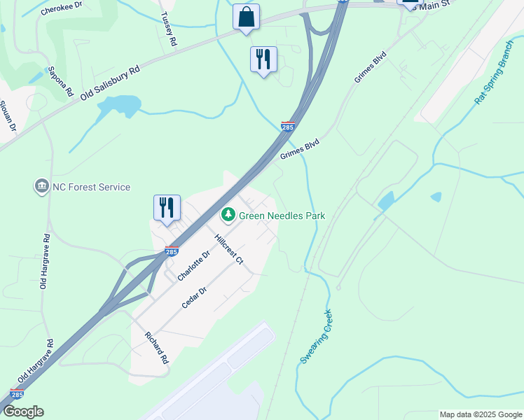 map of restaurants, bars, coffee shops, grocery stores, and more near 130 Charlotte Drive Extension in Lexington