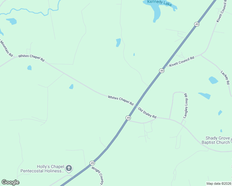 map of restaurants, bars, coffee shops, grocery stores, and more near 6461 Whites Chapel Road in Staley