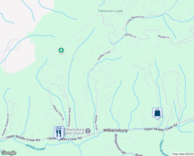 map of restaurants, bars, coffee shops, grocery stores, and more near 1818 Blue Tick Way in Sevierville