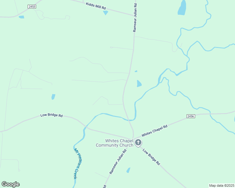 map of restaurants, bars, coffee shops, grocery stores, and more near 2203 Ramseur Julian Road in Liberty