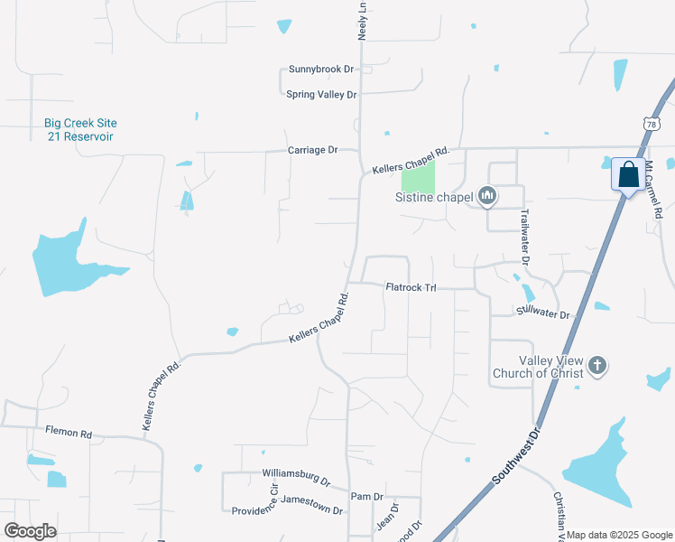 map of restaurants, bars, coffee shops, grocery stores, and more near 4115 Kellers Chapel Road in Jonesboro