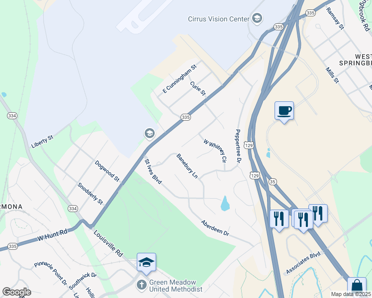 map of restaurants, bars, coffee shops, grocery stores, and more near 597 Wedgwood Drive in Alcoa