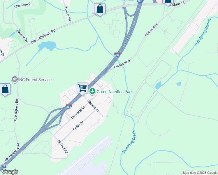 map of restaurants, bars, coffee shops, grocery stores, and more near 124 Charlotte Drive Extension in Lexington