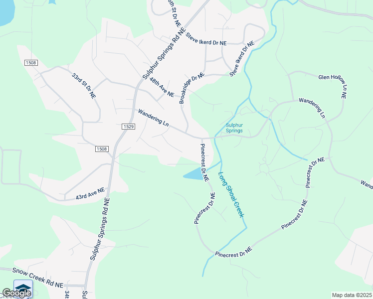 map of restaurants, bars, coffee shops, grocery stores, and more near 3641 46th Avenue Northeast in Hickory