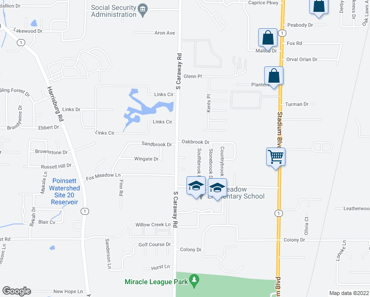 map of restaurants, bars, coffee shops, grocery stores, and more near 4303 Timberlake Cove in Jonesboro