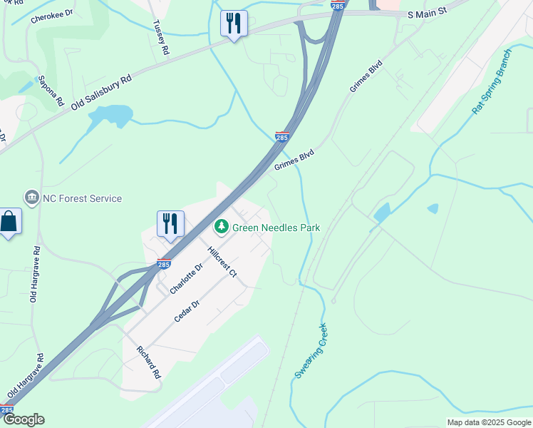 map of restaurants, bars, coffee shops, grocery stores, and more near 130 Charlotte Drive Extension in Lexington