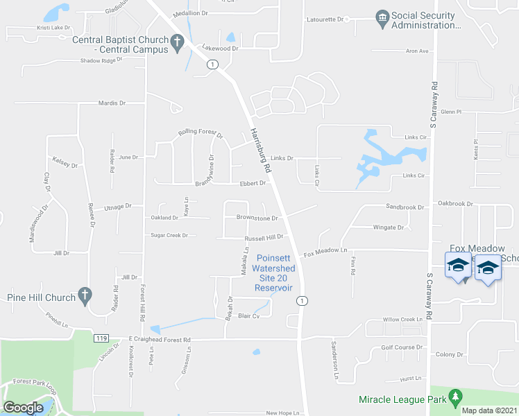 map of restaurants, bars, coffee shops, grocery stores, and more near 4009 Brownfield Cove in Jonesboro