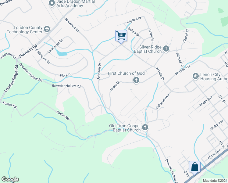 map of restaurants, bars, coffee shops, grocery stores, and more near 274 Finley Drive in Lenoir City