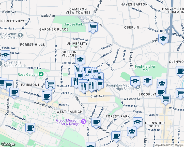 map of restaurants, bars, coffee shops, grocery stores, and more near 2014 Smallwood Drive in Raleigh