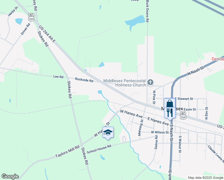 map of restaurants, bars, coffee shops, grocery stores, and more near 11979 West Finch Avenue in Middlesex
