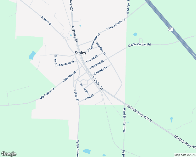 map of restaurants, bars, coffee shops, grocery stores, and more near 427 South Staley Street in Staley