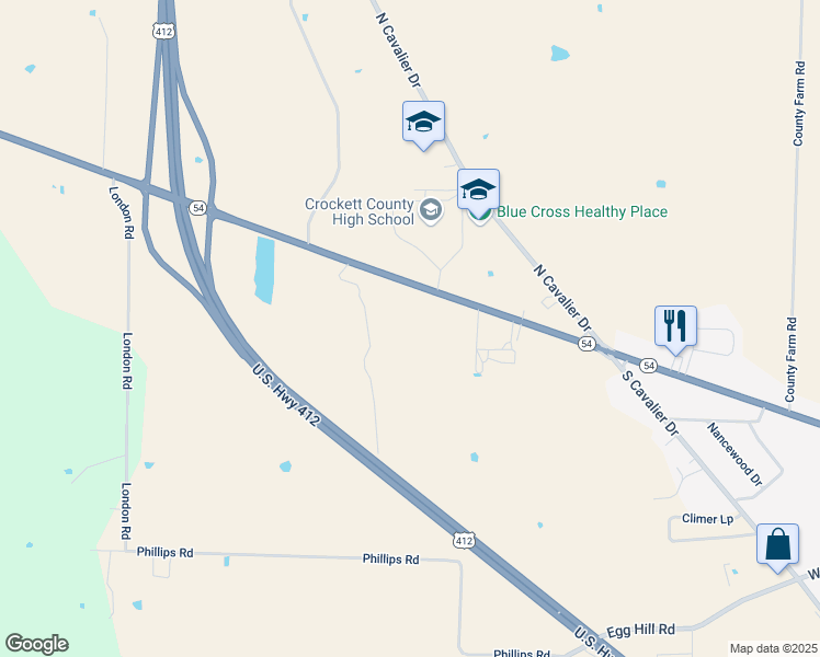 map of restaurants, bars, coffee shops, grocery stores, and more near 2021 Highway 88 in Alamo