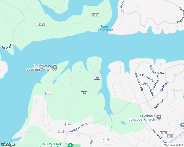 map of restaurants, bars, coffee shops, grocery stores, and more near 4205 6th Street Northwest in Hickory