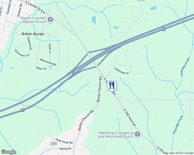 map of restaurants, bars, coffee shops, grocery stores, and more near 170 Becks Church Road in Lexington