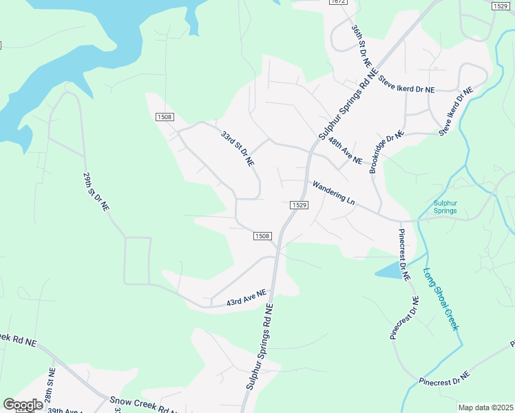 map of restaurants, bars, coffee shops, grocery stores, and more near 3340 46th Avenue Northeast in Hickory