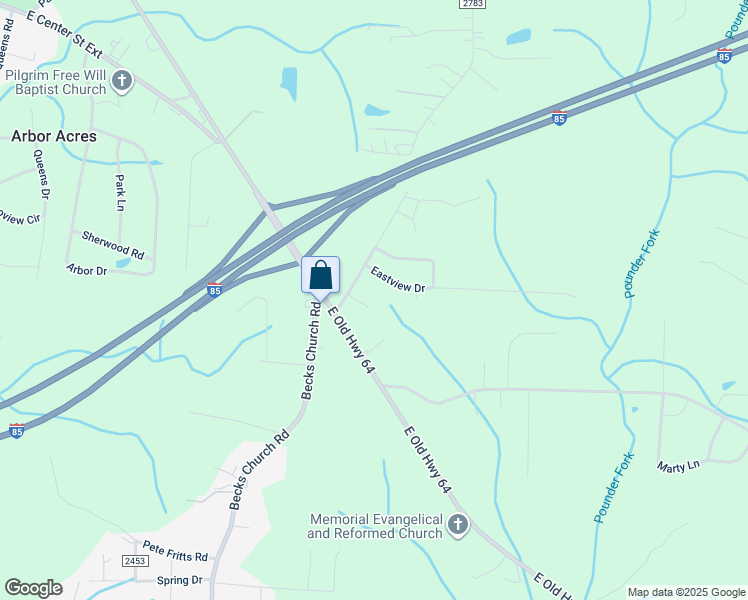 map of restaurants, bars, coffee shops, grocery stores, and more near 10 Eastview Drive in Lexington