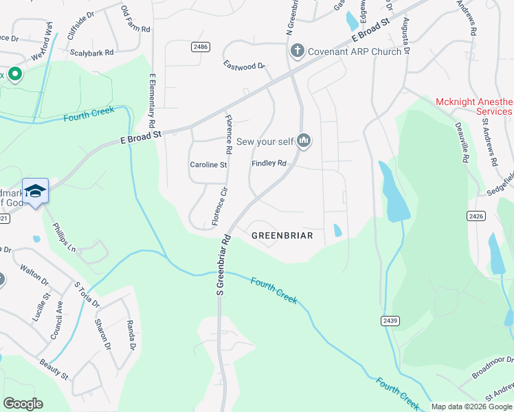 map of restaurants, bars, coffee shops, grocery stores, and more near 403 South Greenbriar Road in Statesville