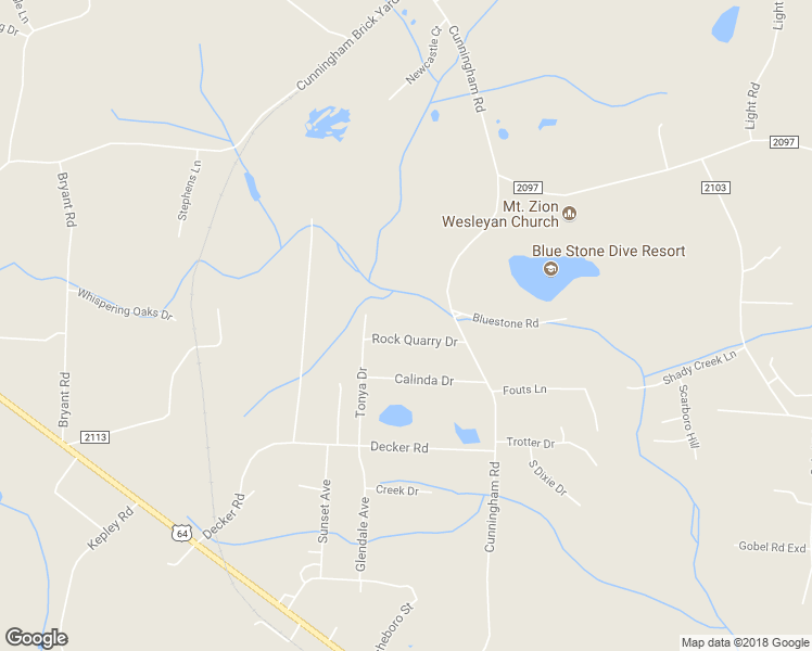 map of restaurants, bars, coffee shops, grocery stores, and more near 268 Rock Quarry Drive in Thomasville