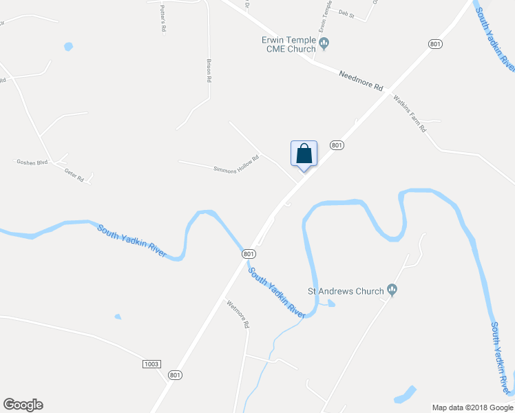 map of restaurants, bars, coffee shops, grocery stores, and more near 1170 North Carolina 801 in Woodleaf