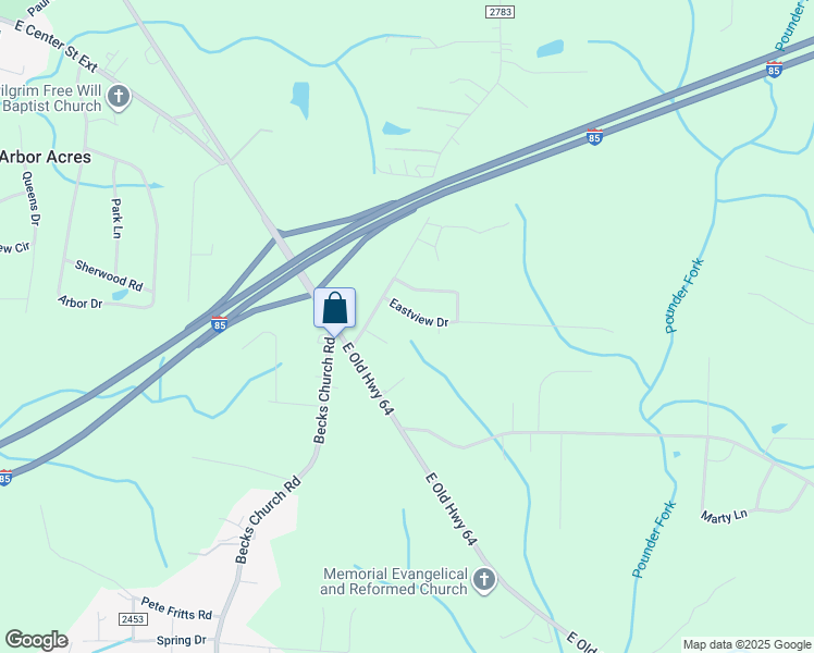 map of restaurants, bars, coffee shops, grocery stores, and more near 10 Eastview Drive in Lexington