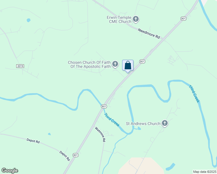 map of restaurants, bars, coffee shops, grocery stores, and more near 1170 North Carolina 801 in Woodleaf