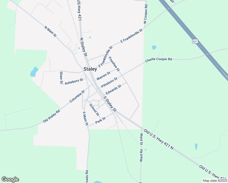 map of restaurants, bars, coffee shops, grocery stores, and more near 140 Edwards Street in Staley