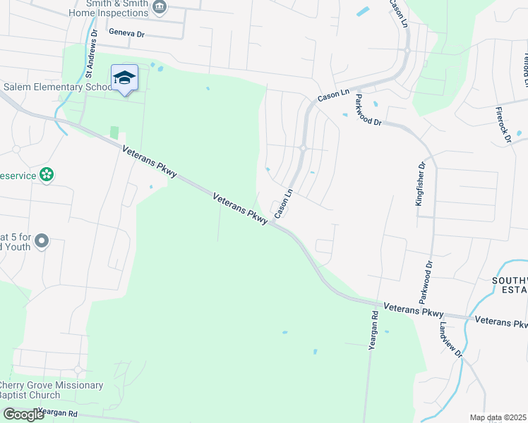 map of restaurants, bars, coffee shops, grocery stores, and more near 2802 Shellsford Circle in Murfreesboro