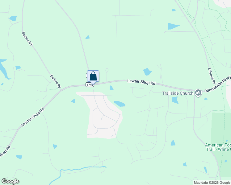 map of restaurants, bars, coffee shops, grocery stores, and more near 1708 Lewter Shop Road in Apex