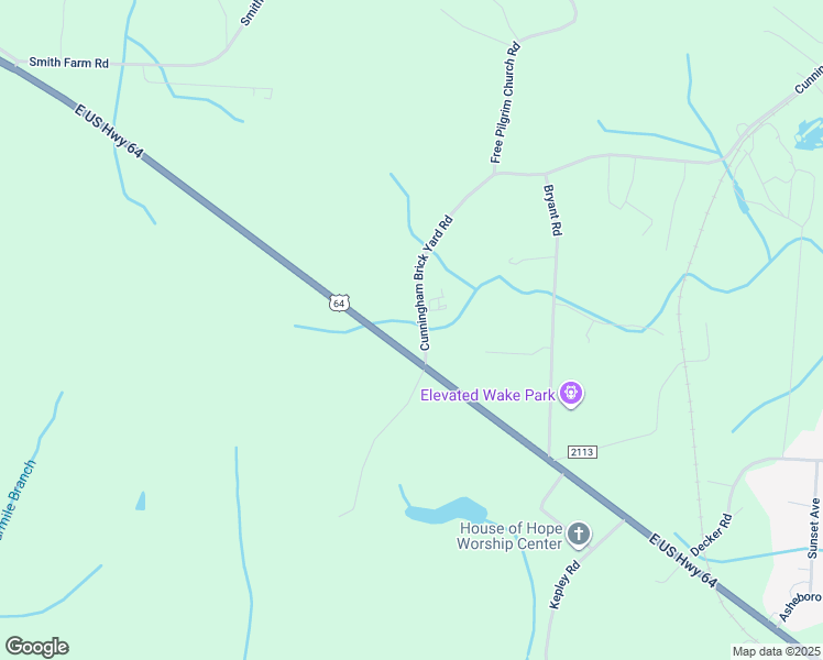 map of restaurants, bars, coffee shops, grocery stores, and more near East US Highway 64 in Davidson County