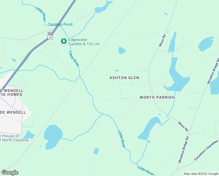 map of restaurants, bars, coffee shops, grocery stores, and more near 9104 Ashton Glen Drive in Zebulon