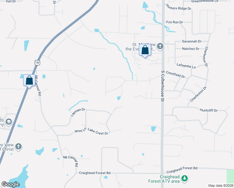 map of restaurants, bars, coffee shops, grocery stores, and more near 3721 Oak Leaf Circle in Jonesboro